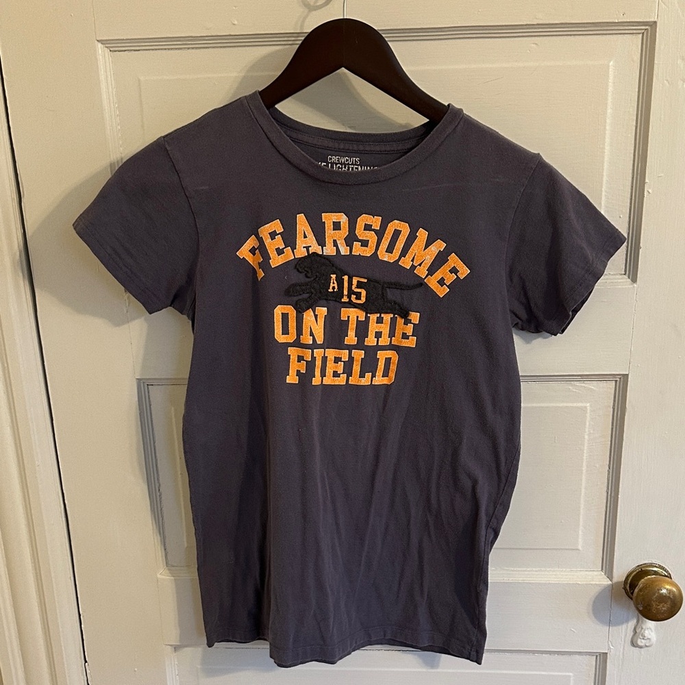 Crew Cuts Blue Gray Tee with Orange Print